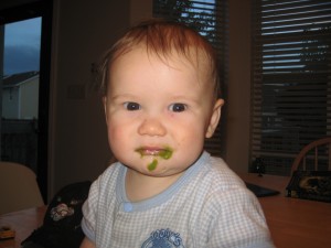 Jacob's first reaction to the green beans
