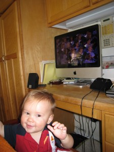 Jacob watching Music and the Spoken Word